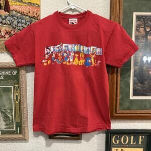 Vintage 90s RARE Disneyland Full Cast Mickey Mouse Cartoon Kids Shirt Size Large